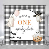 Aperturee Aperturee One Spooky Dude First Birthday Backdrop Cute Ghost and Pumpkin Halloween Personalized Girl’s Boo Day Party Decor